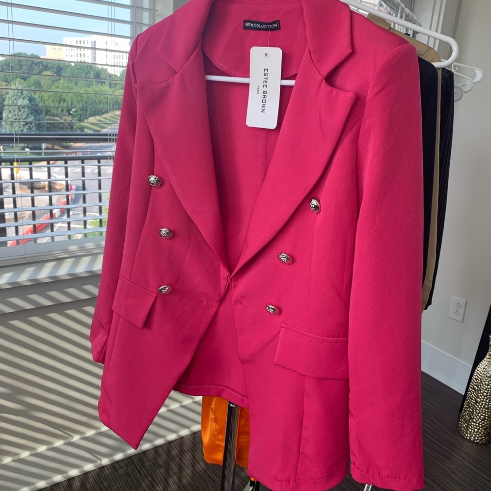 Estee brown chic hot pink blazer size M